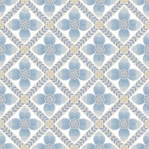 Mimi Blue Quilted Floral Peel and Stick Wallpaper