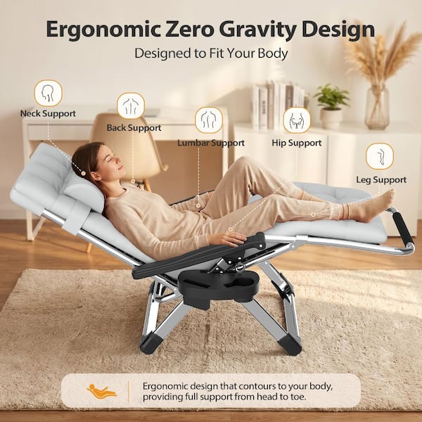 SEEUTEK Zero Gravity Lounge Chair-Foldable Alloy Steel Recliner