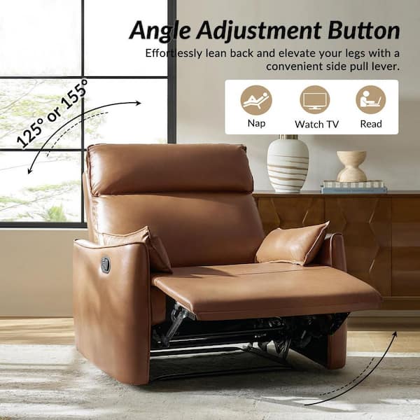 JAYDEN CREATION Nicola Camel Faux Leather Oversized Manual