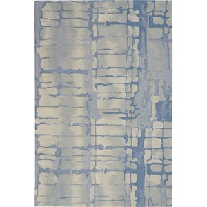 Symmetry Blue/Grey 5 ft. x 8 ft. Distressed Contemporary Area Rug