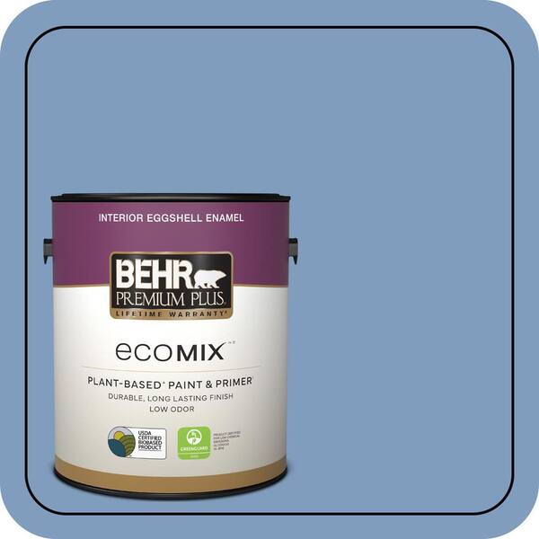 1 gal. #M530-4 Washed Denim Eggshell Enamel EcoMix Plant-Based Interior Paint & Primer