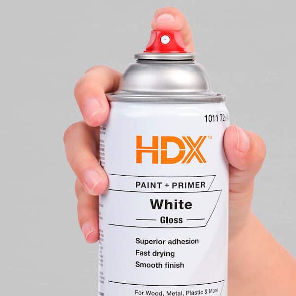 HDX 12 oz. Paint and Primer Gloss White Spray Paint 680039-3 - The