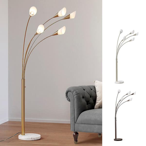Homeglam Flourish 85 In 5 Light, Micah Arched Floor Lamp