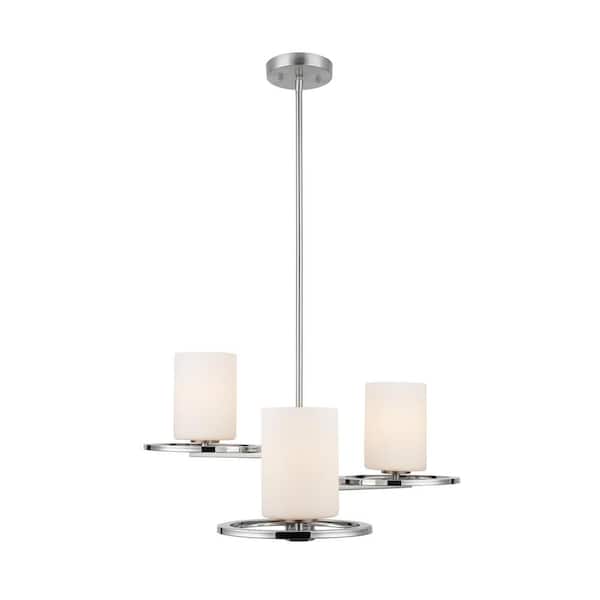 Home Decorators Collection Silas Peak 3-Light Polished Nickel and Brushed Nickel Chandelier