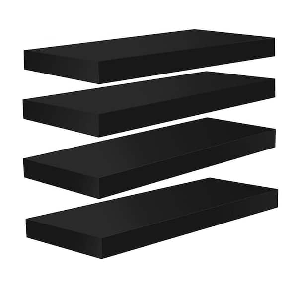Unbranded 16.25 in. W x 5.5 in. D Black Decorative Wall Shelf