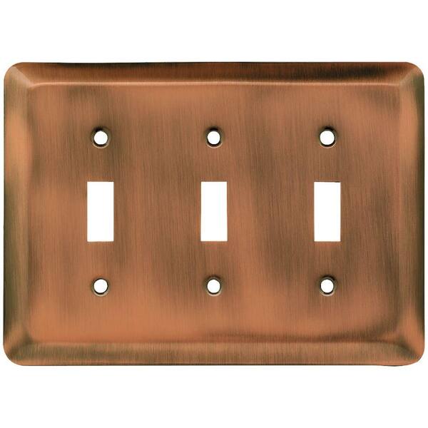 Liberty Copper 3-Gang 3-Toggle Wall Plate (1-Pack)