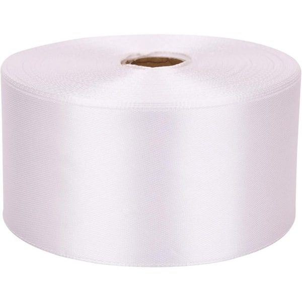 2 in. White Satin Ribbon Roll 50 Yards 100% Polyester Fabric for Gift Wrapping Weddings Sewing Party Decorations