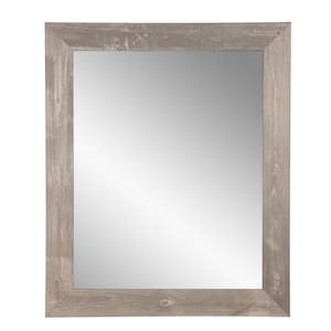Medium Rectangle Brown American Colonial Mirror (38 in. H x 32 in. W)