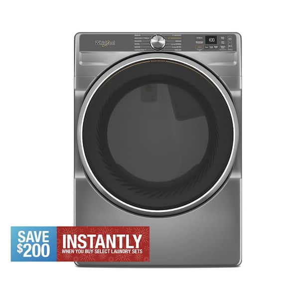7.4 cu. ft. Vented Front Load Electric Dryer in Radiant Silver with Steam Capabilities
