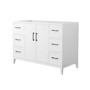 Elan 47 in. W x 21.5 in. D x 34.25 in. H Single Bath Vanity Cabinet without Top in White with Matte Black Trim