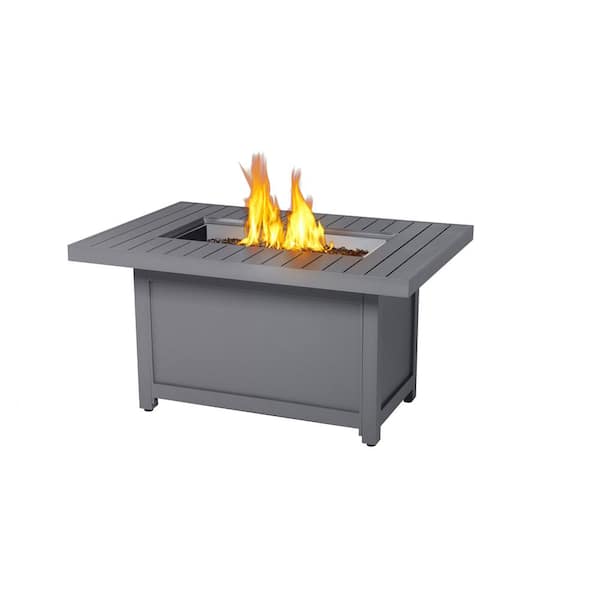 NAPOLEON 30 in. x 40 in. Hamptons Rectangle Patio flame Table Aluminum Construction Fire Bowl