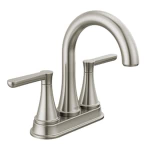 Greydon 4 in. Centerset Double Handle Bathroom Faucet in Spotshield Brushed Nickel