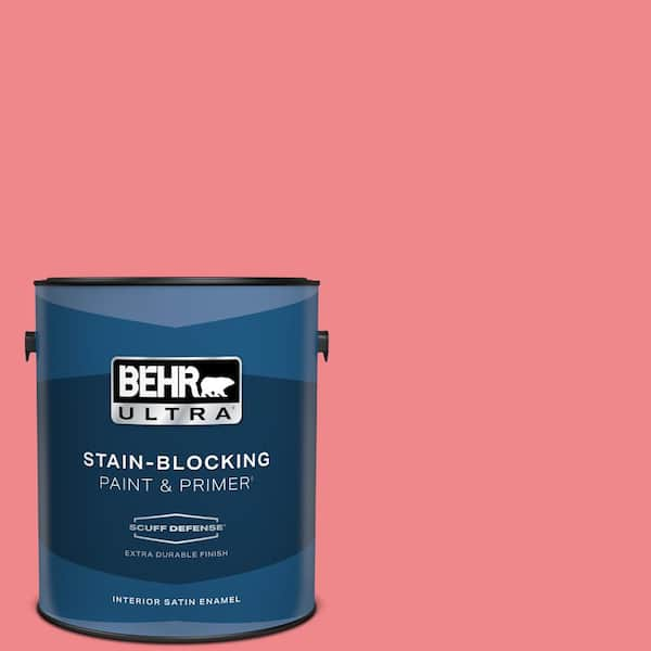 BEHR ULTRA 1 gal. #140B-5 Flamingo Dream Extra Durable Satin Enamel Interior Paint & Primer