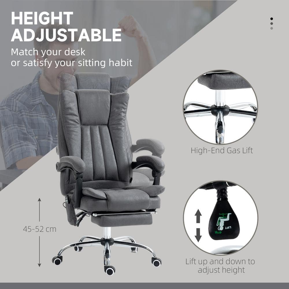 High Back Gray Fabric Swivel Office Chair with Adjustable Arms