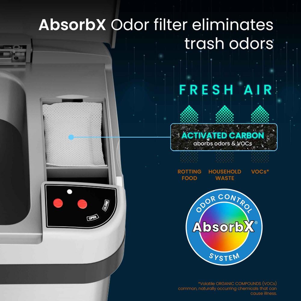 2.5 Gallon Stainless Steel Touchless Sensor Trash Can