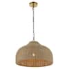 JONATHAN Y Eliza 20 in. Coastal Rattan LED Pendant Light