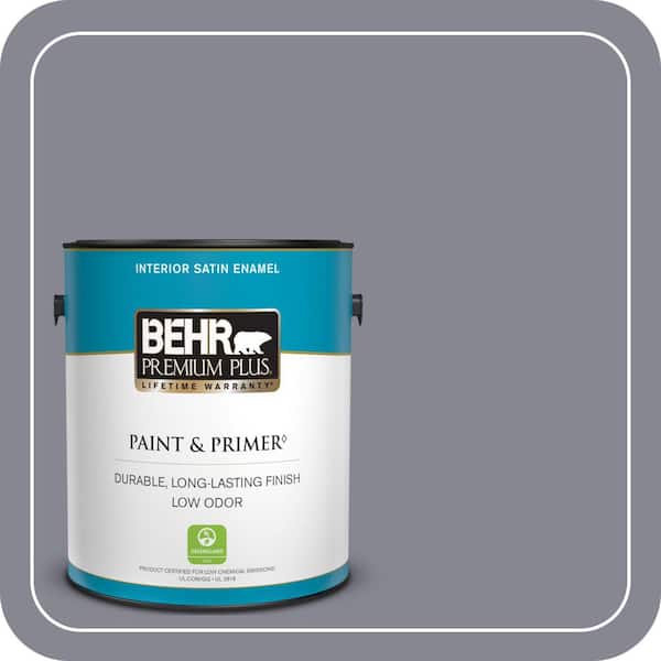 BEHR PREMIUM PLUS 1 gal. #PPU16-15 Gray Heather Satin Enamel Low Odor Interior Paint & Primer