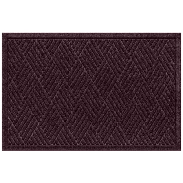 Waterhog Diamonds 23 in. x 35 in. PET Polyester Indoor Outdoor Door Mat Bordeaux