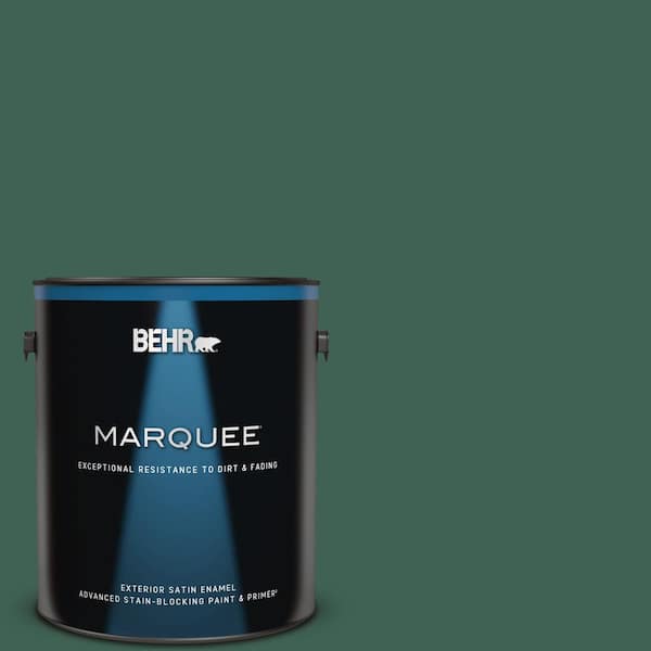 BEHR MARQUEE 1 gal. #M430-7 Green Agate Satin Enamel Exterior Paint & Primer