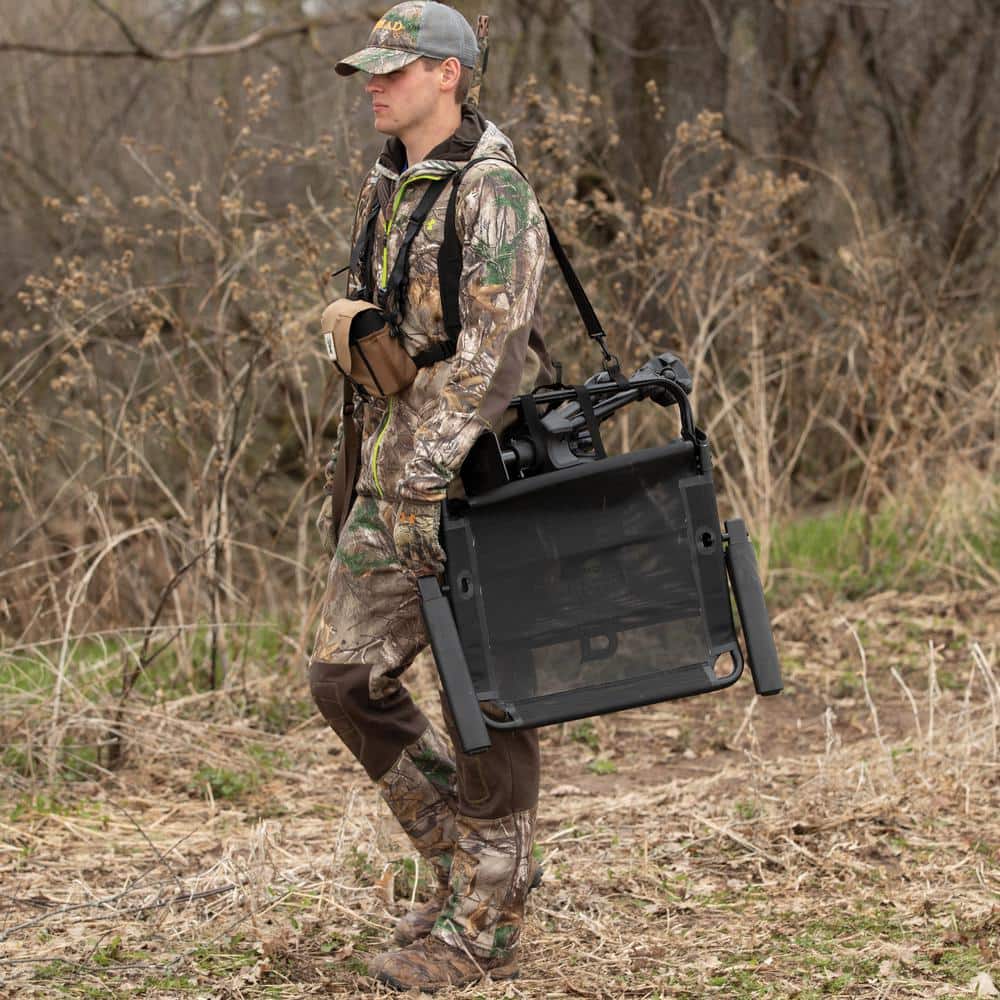 Deluxe Wide Swivel Hunting Chair with TearTuff Mesh and Adjustable Legs