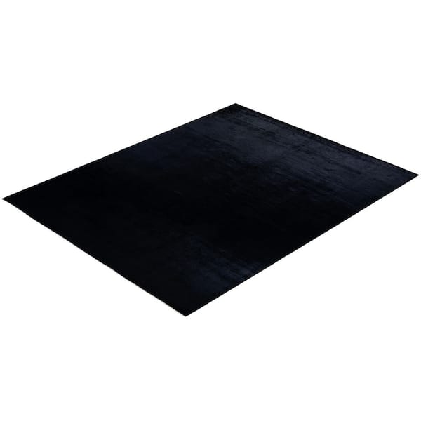Overdyed Black 9 ft. x 12 ft. Solid Wool Indoor Area Rug