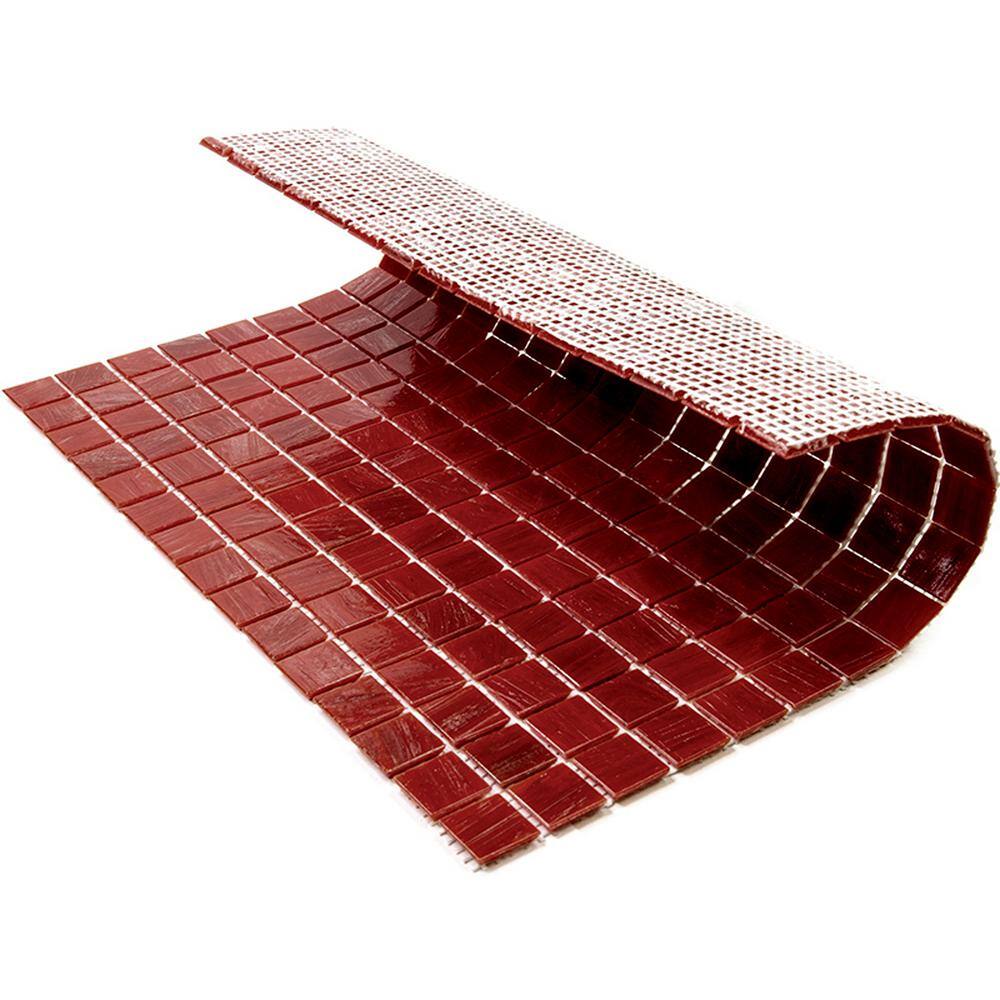 Scarlet Red 12" x 12" Glossy Glass Mosaic Tile