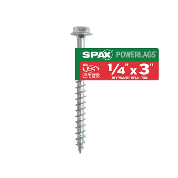SPAX 1/4 in. x 3 in. Interior Hex Head Structural Wood Lag Screws  Powerlags Hex (1 EA)