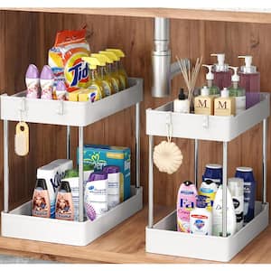 Bossman Bamboo Bathroom Countertop Organizer for Toiletries, Accessories and Grooming Products Storage and Counter Organization (Black)