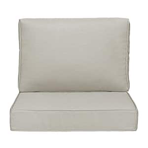 Outdoor Chair Cushions 2-Piece 22x24+18x23In.Deep Seat and Backrest Cushion Set for Patio Furniture in Beige