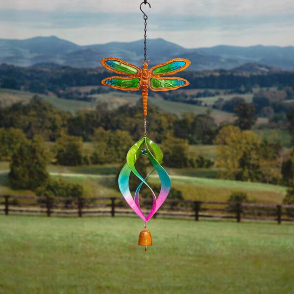 Evergreen Enterprises 8 in. Dragonfly Resin Spinning Hanging Decor