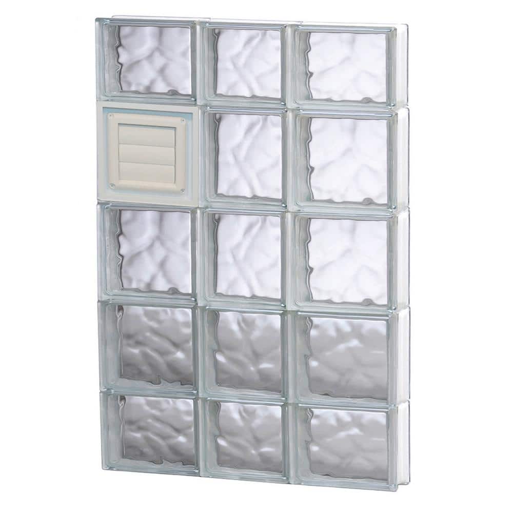 Clearly Secure 21.25 in. x 34.75 in. x 3.125 in. Frameless Wave Pattern ...
