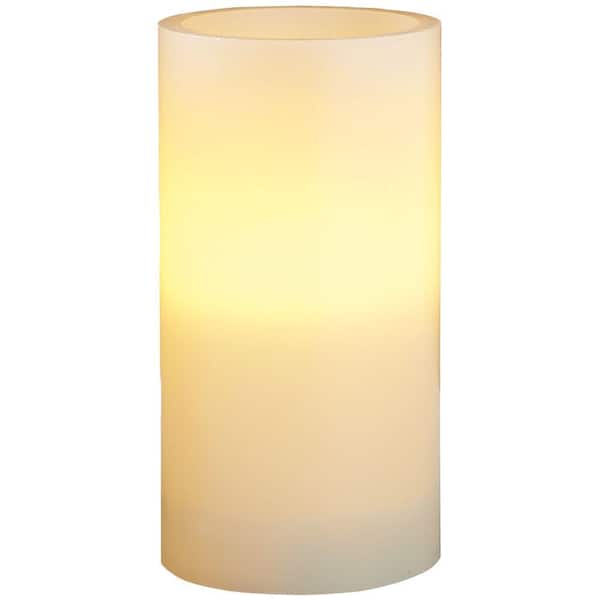 Unbranded 6 in. LED Vanilla BloSsom Ivory 3x6 LED Pillar candle with Timer