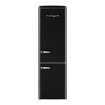 Classic Retro 21.6 in. 8.7 cu. ft. Retro Bottom Freezer Refrigerator in Midnight Black, ENERGY STAR