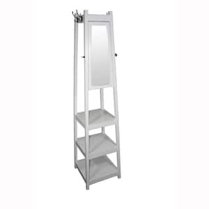 7 in. H 3-Pair 3-Tier White Particle Board Shoe Rack