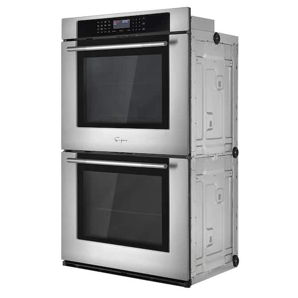 30-inch Electric Double Wall Oven Air Fryer with Convection Self-Cleaning in Stainless Steel