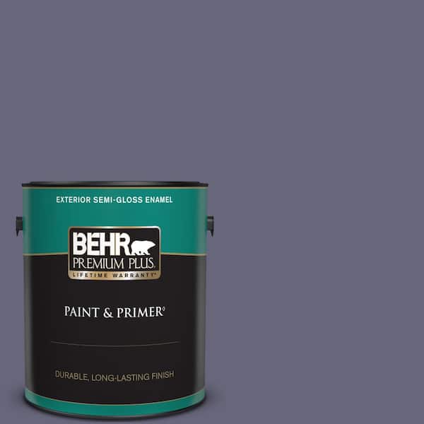BEHR PREMIUM PLUS 1 gal. #640F-6 Enchanted Evening Semi-Gloss Enamel Exterior Paint & Primer