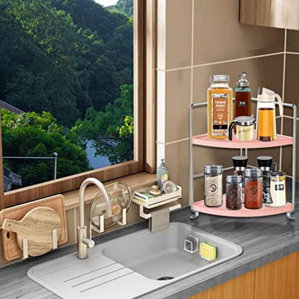 1pc Transparent Acrylic Kitchen Spice Rack Organizer With Accessories For  Wall-mounted Installation, Large Capacity Storage Shelf