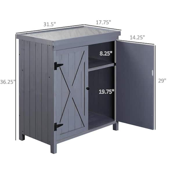 GOGEXX 36 in. L x 18 in. W x 36 in. H Garden Storage Cabinet