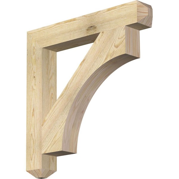 Ekena Millwork 4 in. x 28 in. x 28 in. Douglas Fir Westlake Craftsman Rough Sawn Bracket