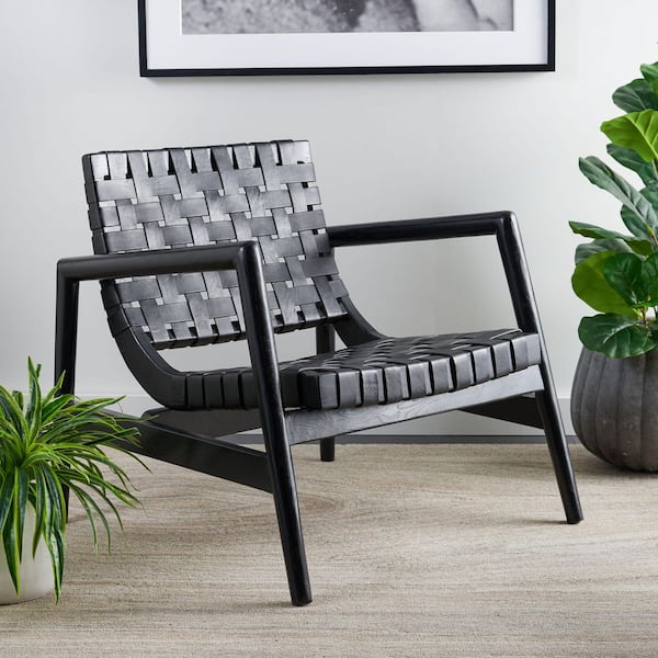 Bellona Black Leather Arm Chair