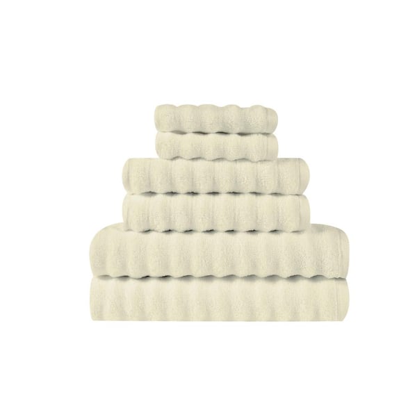 London Fog Zero Twist 6-Piece Beige Solid Cotton Towel Set