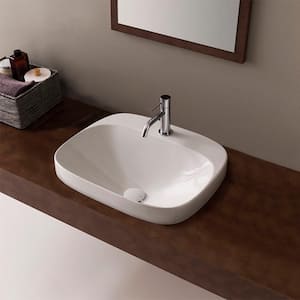 Moon Drop in Bathroom Sink in White