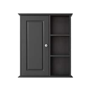 23.6 in. W x 27.6 in. H x 7 in. D Bathroom Storage Wall Cabinet in Black