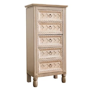 Abby Ivory Jewelry Armoire 13.5 in. x 40 in. x 31.7 in