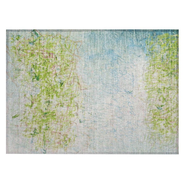 Chantille Machine Washable Indoor/Outdoor Abstract ACN2449 Lime 2 ft. x 3 ft. Accent Rug