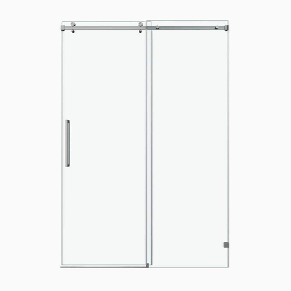 66 In W x 76 In H Fixed & Sliding Shower Door, Square Tube Hardware, 3/8 In 10mm SGCC Glass, Brushed Nickel price history on PriceWatchPro