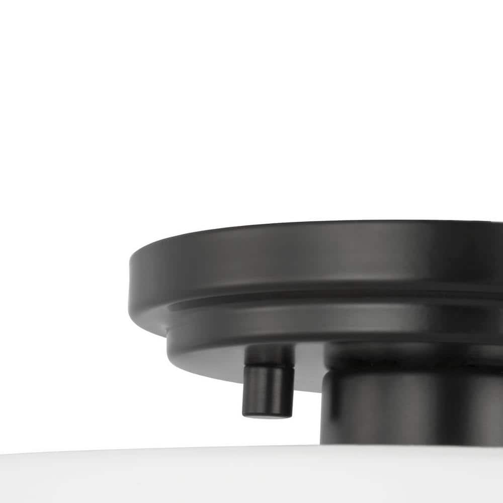 Adley Matte Black and Opal Glass Flush Mount Light