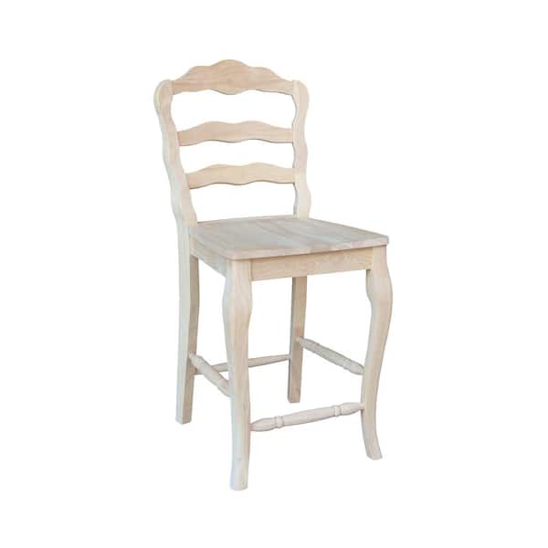 International Concepts Versailles 24 in. Unfinished Wood Bar Stool
