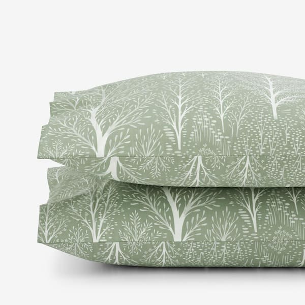 The Company Store Legends Hotel Misty Grove Sage Wrinkle-Free Sateen Standard Pillowcase (Set of 2)