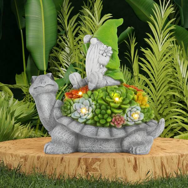 Oumilen Solar Powered Pecorative Light, Turtle Elf Resin Decorative Light, Garden, Lawn, Patio, Yard Decoration.
